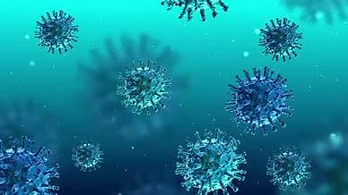 蓝色科技医疗元素生物细胞病毒动态背景模板视频的预览图